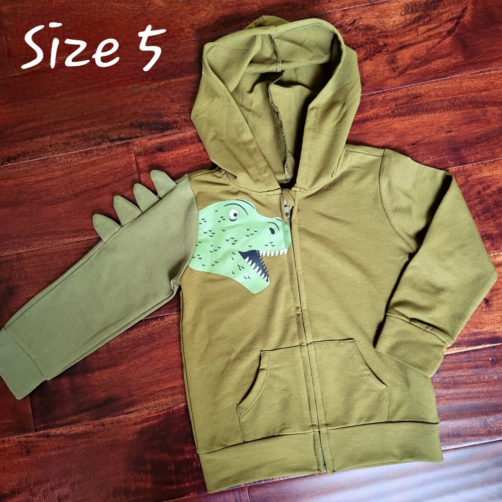 🆕 Kids Dinosaur Jacket Little Boys Size 5 Hoodie Jacket Girls Dinosaur Jacket